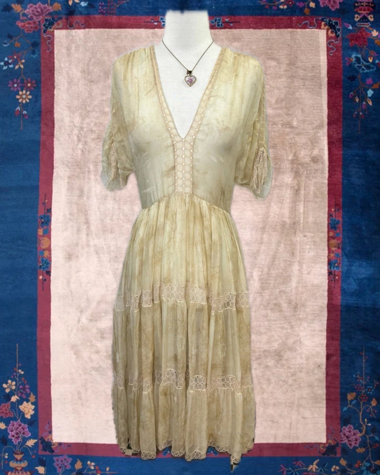 1930's Ivory Silk Sheer Gown