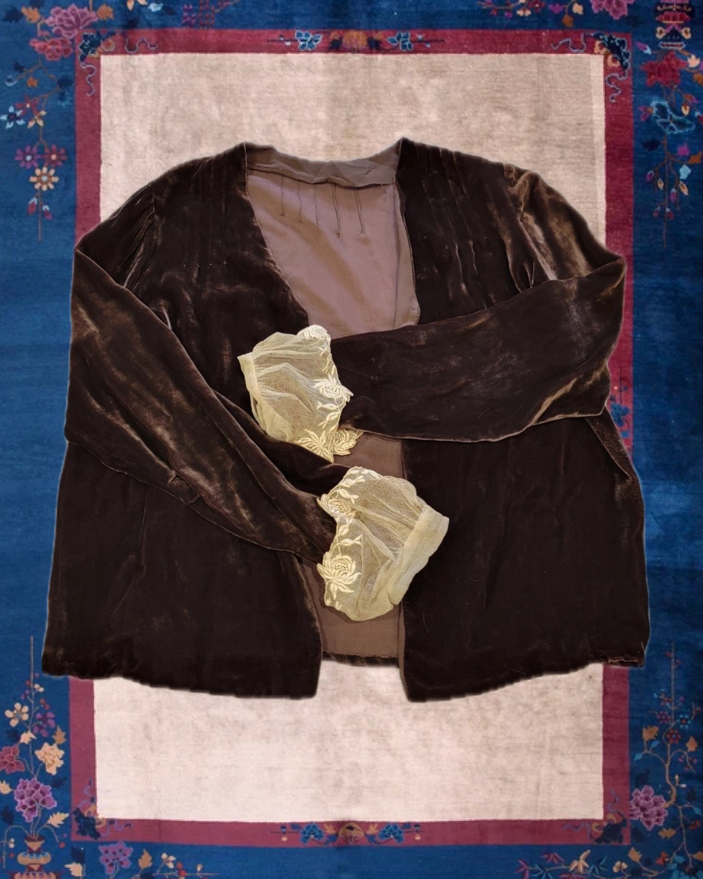 Antique 1920's Brown Velvet Cardigan Shrug